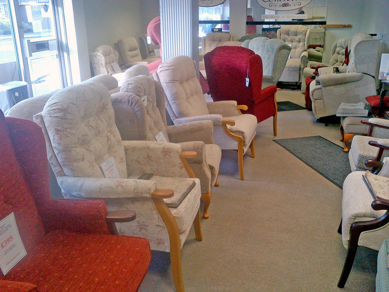 Suite Deal Showroom for riser recliners, lift & rise recliners, high seat chairs & adjustable beds. Celebrity Sherborne 
 chairs
